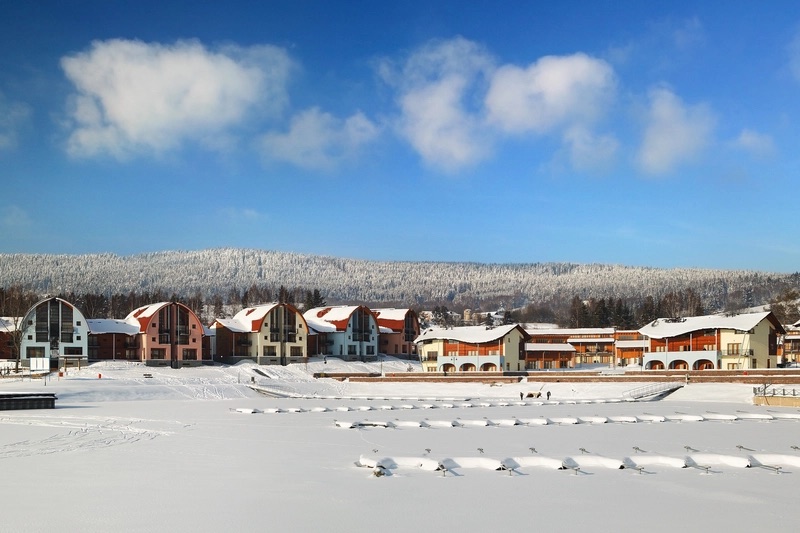 Landal Marina Lipno ved sne om vinteren
