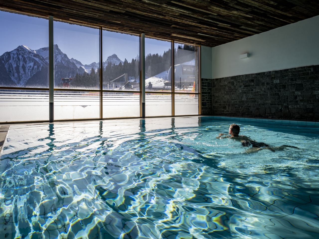 Vinterlandskab og skiomr�de � stemning fra Landal Brandnertal i Vorarlberg